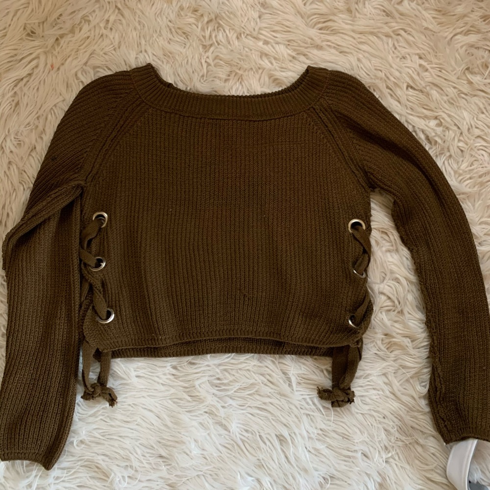 Sweaterknit brown crop top